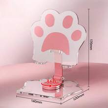 Cute Cat Paw Design Acrylic Phone Tablet Stand, Portable Rotatable Adjustable Foldable Desktop Holder - 1PC - View 10