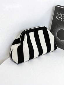 Bolso de Mano Retro Vintage a Rayas Estilo Clásico para Vacaciones - Turquesa - Ver 1