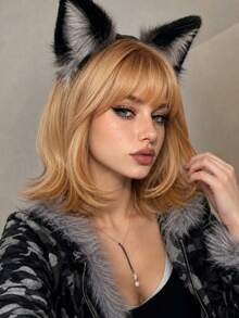 14 Inch Medium Length Curly Wig, Soft And Natural, Realistic Scalp, Women's Wig, Essential For Makeup And Festivals, Must-Have For Beginners, Comfortable To Wear, Suitable For Daily Use, Perfect Gift For Girlfriend, Fashion Essential - Multicolor - View 3