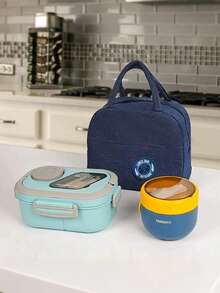 Portable Lunch Set, Large Capacity Lunch Bag Set, Foldable Aluminum Foil Tote Bag, Lunch Box, Breakfast Cup, Suitable For Travel, Work, School, Outdoor, Picnic, Student Supplies, Bento Box, Lunch Bag - Multicolor - View 12