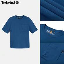Timberland 夏季新款戶外寬鬆透氣上衣休閒運動風經典男士圓領短袖T恤 - 靛藍色 - 查看 3