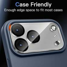 CASECOPS Protector de pantalla de vidrio templado de alta definición para cámara, compatible con iPhone 17 Pro Max/17 Pro, dureza 9H, resistente a arañazos, fácil instalación, antirreflejante, 3D estéreo, protección de cobertura completa de la cámara, alta transparencia, compatible con fundas de teléfono - transparente - Ver 8