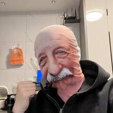 1pc Ultra-Realistic Old Man 3D Mask - Halloween Prank Prop, Party Roleplay Fun Mask, Holiday Atmosphere Decoration, Creative Gag Toy. Made Of Elastic Breathable Fabric, Suitable For Costume Parties, Theme Parties And Short Video Shooting; Essential For Prank Lovers, Bringing Endless Fun And Surprises, Halloween Decor, Fall Decor, Dorm Essential, Fall Home Decor - A - View 4