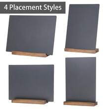 Double Sided Desk Chalkboard Sign 8.7x12 Inch With Wooden Base, Erasable Message Blackboard For Tabletop Display, Rustic Decorative Board For Shop Restaurant Home Kitchen, Reusable Menu Sign For Parties Events - 9"W X 11.5"H - View 3