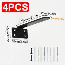 4Pcs Floating Shelf Brackets 15-25cm Heavy Duty Metal Support Wall Hanging - 15cm - View 2