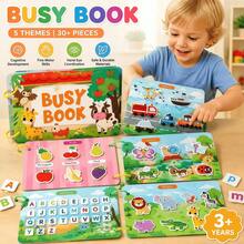 Early Learning Busy Book Toy, Toddler Educational Puzzle Sticker Games, Children Baby Paper Toy - Multicolor - View 3