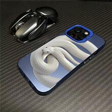 Coiling White Snake Phone Case Suitable For Apple 14 Pro Max,  15 Pro, Advanced 16 Pro, 17 New - 彩銀殼-白色-盤旋大白蛇 - 查看 3