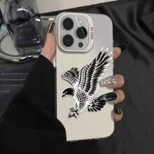 Eagle Is Suitable For Apple 15Promax Phone Case,  16Pro, Premium 14plus, New 17Pro - 彩銀殼-黑色-老鷹 - 查看 7