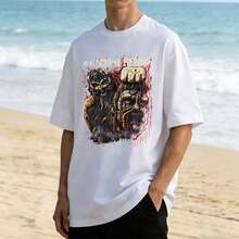 Machine Head Viking Warrior Retro Tshirt, Punk And Streetwear Style, Suitable For Both Men And Women. Excellent Gift Item. - White - View 1
