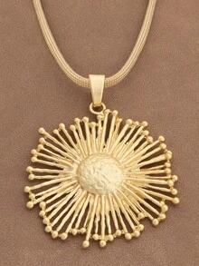 Collar de Clavícula de Acero de Titanio Impermeable, Viral y de Gran  para Mujeres en Todas las Temporadas - Girasol - Ver 4