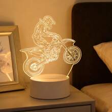 摩托車騎士 3D 夜燈，壓克力 LED 桌燈，摩托車愛好者的創意禮物，男孩女孩的生日與聖誕禮物 - 騎摩托車 - 查看 4