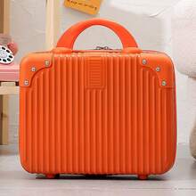 1 chiếc vali hành lý xách tay 14 inch cho nữ, hộp trang điểm thời trang nhỏ gọn, khóa số kết hợp, hộp đựng mỹ phẩm du lịch cầm tay, quà tặng hoàn hảo, nhẹ và bền - Xem 7