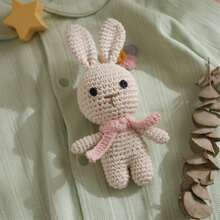 Hand-Woven Rabbit Rattle, Baby Hand Rattle, Grasping Toy, Built-In Bell, 3D Cute Design, Rich Details, Attracts Baby's Attention, Exercises Baby's Hearing, Perfect Birthday Keepsake Gift, Halloween Gift, Christmas Gift - 彩色 - 查看 4