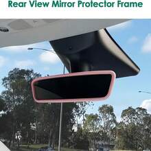 1 Funda protectora de silicona para espejo retrovisor de coche, decoración de coche, compatible con la mayoría de los modelos, funda protectora universal de silicona para espejo retrovisor - A - Ver 3