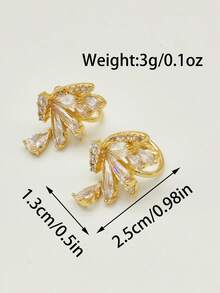 1pc Exquisite Elegant Butterfly Fairy Wing Water Drop Zirconia Ear Cuff, Niche Design No Piercing Copper Ear Accessory, High-End Women's Daily Evening Wedding Commute Style - Butterfly Wing Ear Bone Clip - View 11
