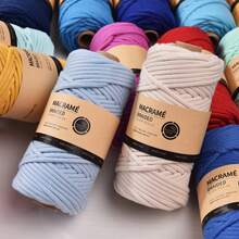 Tali Katun Kepang Tebal 5mm/50m, Tali Katun Warna Serbaguna, Cocok Untuk Merajut DIY, Sulaman, dan Dekorasi Pesta Liburan - MultiWarna - View 4