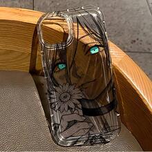 Funda para Teléfono - Funda de Teléfono con Arte Lineal de Resina Anime Adecuada para 17 17E 16E 16 15 14 13 12 11 Pro XR XS X 8 Plus, Cubierta Trasera Suave de TPU - Colores mezclados - Ver 4