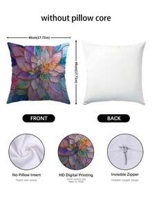 4pcs Colorful Stained Glass Lotus & Dahlia Print Pillow Covers, Art Nouveau Gold Line Mosaic Art Square Decorative Cushion Covers, Suitable For Living Room, Bedroom, Wedding, Bridal Shower, Housewarming, All-Season Home Decor - Multicolor - View 3