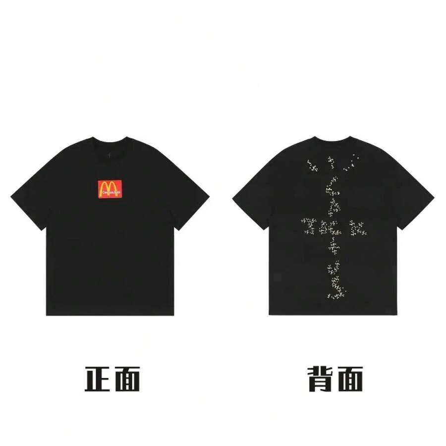 American Style Long-Sleeved T-Shirt From The Fashion Brand, Short-Sleeved, Urban Hip-Hop Style, Vintage Summer, Rap. - 紅白色 - 查看 1