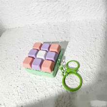 Juguete de botón de liberación de presión de cubo de 9 teclas, colgante de teclado creativo para decoración de bolso, llavero de coche, amuleto de bolso, accesorio de llavero, diseño de teclado, llavero de punta de dedo para adultos, llavero sensible a la presión, llavero calmante, llavero de cremallera para relajación y concentración - multicolor - Ver 27