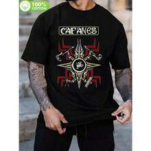 Camiseta de Hombre Caifanes Jaguares Guitarras Rock en Español - Negra con Diseño Gráfico en Negrita, Algodón, Cuello Redondo, Estilo Casual y Deportivo - Negro - Ver 5