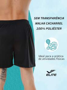 Kit Of 2 Men's Basic Bermuda Shorts For Soccer/Gym In Polyester - Elite Original - Black and Green - View 3