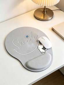 Ergonomic Wrist Rest Mouse Pad, Cute Smile Letter & Cat Pattern Design, Ergonomic EVA Wrist Rest Pad, Non-Slip Memory Foam Mouse Pad, Comfortable Mouse Pad, Provides Smooth Wrist Support, Skin-Friendly And Comfortable, Desktop Protector, Suitable For Gaming, Office, Non-Slip, Suitable For Office Computer, Laptop And Home Use, Graduation Season Souvenir, Perfect Gift For Valentine's Day, Mother's Day, Back To School, Spring - Multicolor - View 9