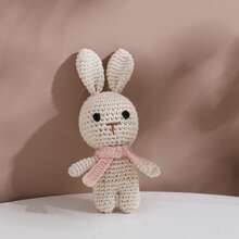 Hand-Woven Rabbit Rattle, Baby Hand Rattle, Grasping Toy, Built-In Bell, 3D Cute Design, Rich Details, Attracts Baby's Attention, Exercises Baby's Hearing, Perfect Birthday Keepsake Gift, Halloween Gift, Christmas Gift - 彩色 - 查看 6