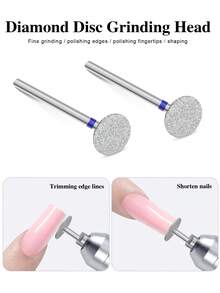 2pcs Tungsten Carbide Nail Drill Bit Set Blue Grinding Nail File Head Milling Cutter Nail Art Tool Accessories - Multicolor - View 2