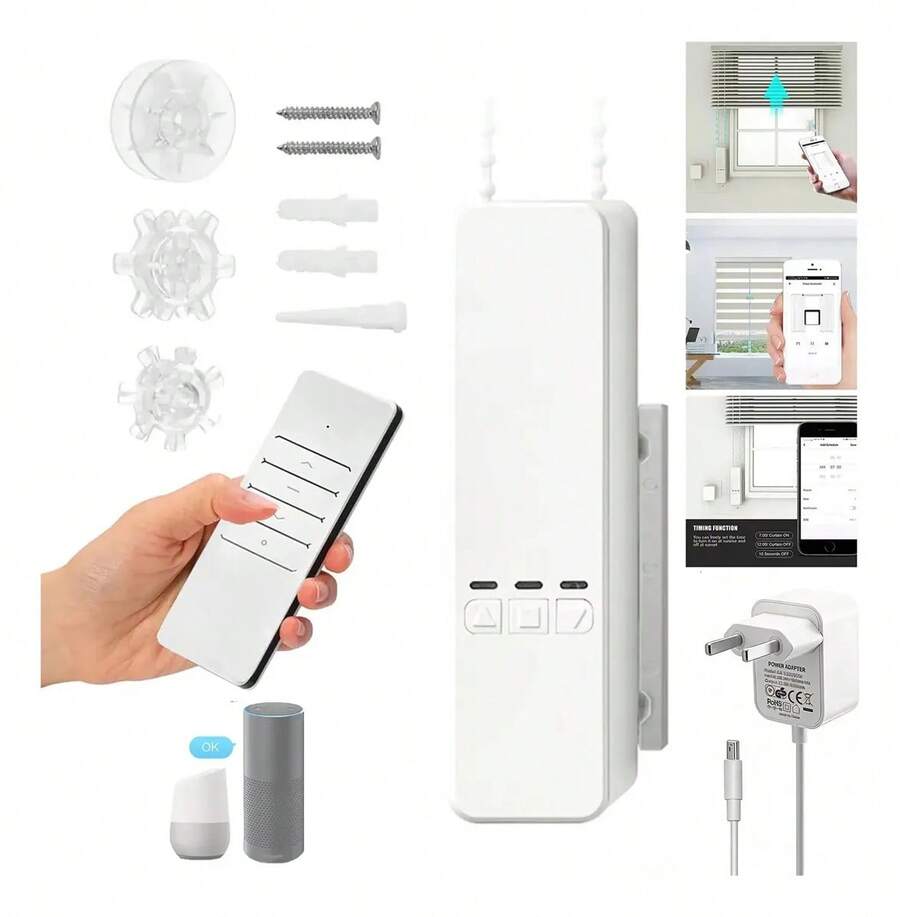Tuya Smart Home Curtain Motor With Wi-Fi And Voice Control (Alex) - White - View 1
