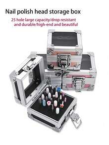 1pc 3.04 Inch 25-Hole Nail Drill Bit Holder Storage Box, Nail Polish Head Storage Container, Nail Art Tool Organizer Display, Suitable For Acrylic Nail Drill Bits (Drill Bits Not Included, Multicolor) - A - View 7