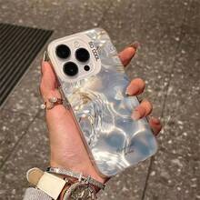 Blue Gold Phantom Is Suitable For Apple 16 Pro Max New Phone Case,  15 Pro Advanced Protective Cover, 17 Pro - 彩銀殼-白色-藍金幻影 - 查看 5