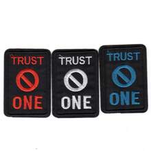 Trust One Pattern Iron-On Embroidery Patch - Fun Design - Easy To Sew Or Iron, Durable Fabric Badge, Suitable For Personalized Jackets, Bags, DIY Crafts And More - Ironing Style - View 1