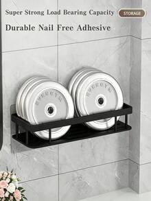 1pc/2pcs Wall-Mounted Shower Caddy, Thickened Large Capacity, Durable Plastic Material, No Drilling Required For Installation, Adhesive Bathroom Shower Rack, Bathroom And Kitchen Floating Storage Shelf, Organizer Rack, Space-Saving, Easy To Install, Suitable For Storing Toiletries, Cosmetics And Sundries, Applicable To Bathroom, Shower Room, Vanity, Etc. - Multicolor - View 4