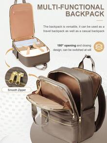 Unisex Travel Backpack, Fits 15.6 Inch Laptop, For College, Meets Airline Carry-On Personal Item Standards, Laptop Business Commute Sports Backpack - Khaki - View 5