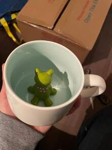 可愛卡通白色陶瓷馬克杯，3D動物圖案杯，包含樹懶、青蛙、乳牛、鴨子、獨角獸、恐龍，創意咖啡/茶杯，適合作為節日禮物或生日禮物 - 白色 - 查看 8
