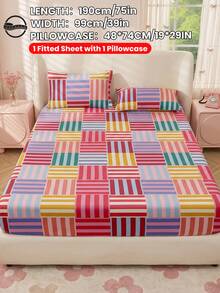 2/3pcs Printed Bedding Set, Bedding, Mattress Protector Set, Comfortable Home Textiles, Breathable Anti-Pilling Mattress Cover, Home Decor, Suitable For All Seasons, Machine Washable, Back To School - Multicolor - View 13