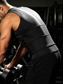 ARUNOW Ceinture de compression de sauna pour hommes, T-shirt d'entraînement, Gilet de fitness favorisant la transpiration, Top de sport, Convient pour l'entraînement en salle de gym - Noir - Voir 4