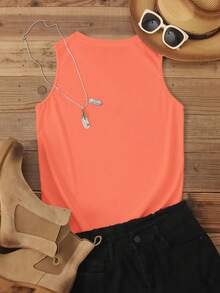 Custom Women's Tank Top, As A Gift For Girlfriend Sports - Orange - View 3