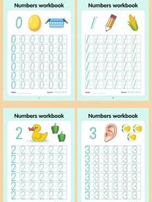 1pc Math Practice Workbook, Strengthens Children's Number Memory, Suitable For Home Preschool Number Cognition Enlightenment, School Teaching, Also Belongs To Student Stationery, Back To School Supplies - Multicolor - View 4