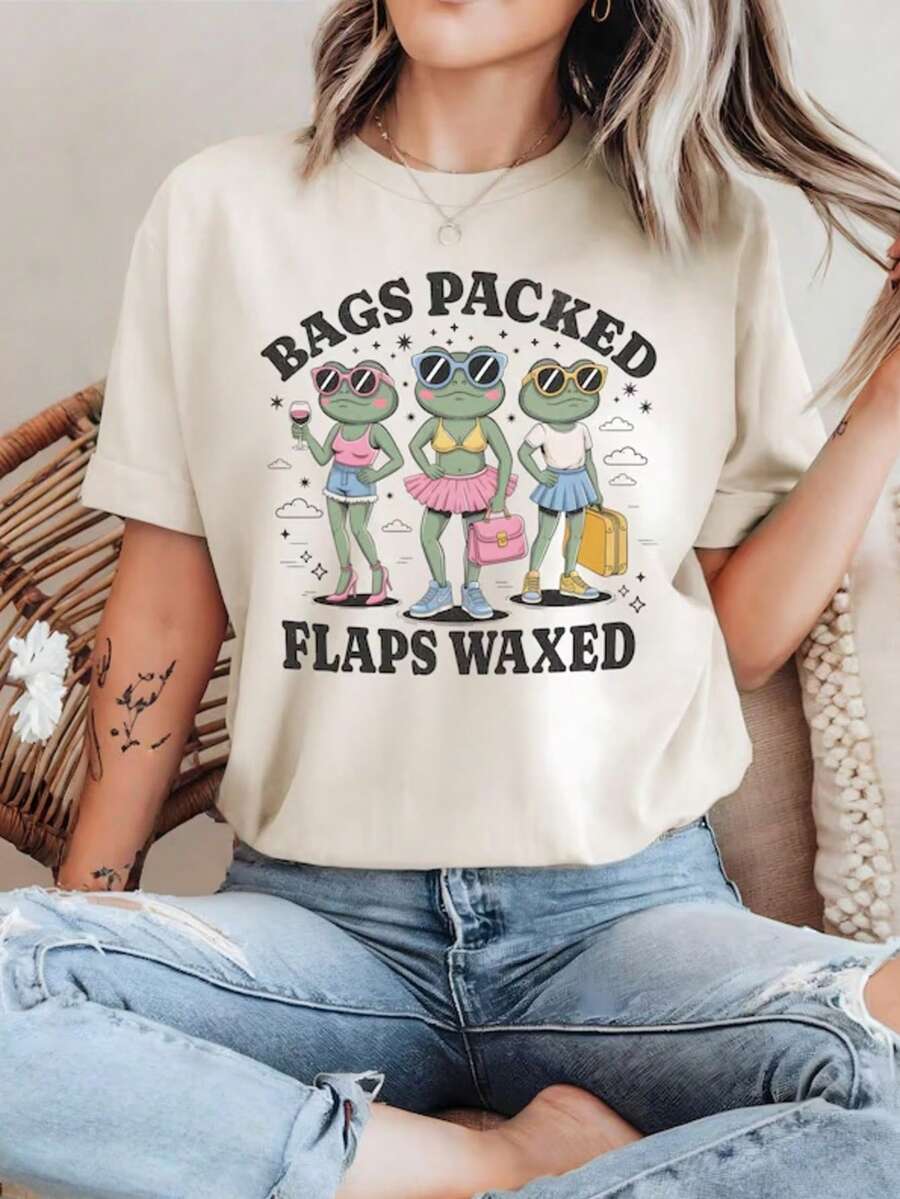 Bolsas Empacadas Solapas Camisa Encerada Camisas Inapropiadas para Mujeres Regalos para Chicas Viaje Camiseta Divertida Sucia Regalo Divertido Intercambio de Regalos - Blanco - Ver 1