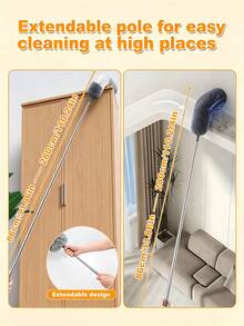 Extendable Microfiber Duster, Extendable Ceiling Fan Duster, Washable Cleaning Tool, No Battery Required, Suitable For Ceiling Fans, High Ceilings, Furniture, Cars, Sofas, Beds And Furniture Bottom Cleaning - Multicolor - View 5
