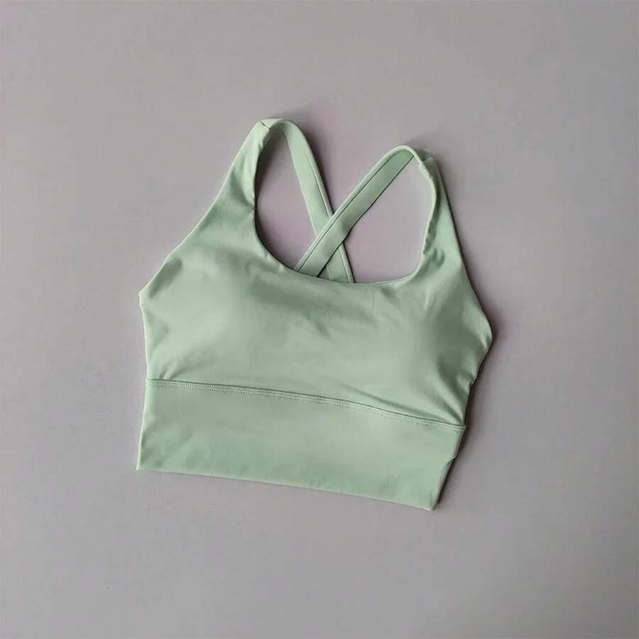 All-In-One Sports Bra Collection, Professional High-Intensity Shockproof Chest Support, Running Bra, Yoga, Fitness, Summer Fabric - Green - View 1