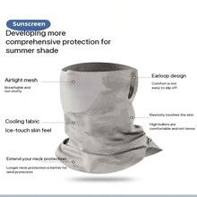 UV Protection Face Mask/Neck Gaiter UPF 50+ Reusable Sun Protection Mask Breathable Ice Silk Neck Guard For Golf, Hiking, Running, Cycling, Outdoor Sports, Summer Ear Loop Men's Sun Protection Mask Neck Guard Full Face UV Protection Ice Silk Cycling Fishing Outdoor Neck Gaiter Mask - Multiple Styles - View 6