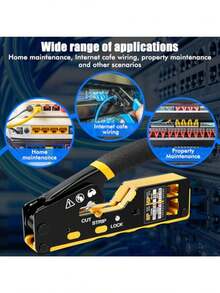 Jadeshay - 157pcs RJ45 Crimp Herramientas Kit Cortador de Alambre Ethernet Crimper de Red Herramienta de Aleta de Desmontaje Multifunción del Mango Ergonómico del Probador de Cable para Cat5 5E 6 6A - como en la imagen - Ver 3