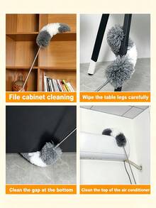 Extendable Microfiber Duster, Extendable Ceiling Fan Duster, Washable Cleaning Tool, No Battery Required, Suitable For Ceiling Fans, High Ceilings, Furniture, Cars, Sofas, Beds And Furniture Bottom Cleaning - Multicolor - View 6