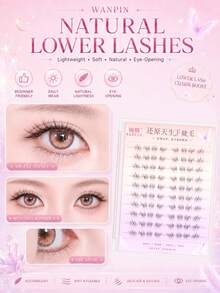 WANPIN 10-Row Soft Fine Natural Realistic Segmented Lower Eyelashes - View 3