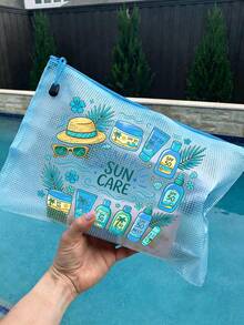 Exquisite Bikini-Muster PVC wasserdichte Strandtasche/Kulturtasche/Reißverschluss-Aufbewahrungstasche - leicht, langanhaltend und farbecht Damen-Make-up-Kulturtasche, TSA-konforme tragbare Make-up-Tasche, leicht zu reinigen; geeignet als Geschenk für Mütter, Lehrer, Freunde oder Krankenschwestern; kombiniert Make-up-Tasche und Reise-Aufbewahrungsfunktionen, unverzichtbar für Schulferien, Schulanfang und tägliche Ausflüge; Muttertagsgeschenk, Reise- und Sommer-Essential. - Verschiedenfarbig - Übersicht 7