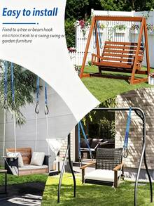 1pc Hammock Accessory, Heavy Duty Swing Hanging Rope With Carabiner, Indoor/Outdoor Swing Hammock Playground Set Assembly Rope, Suitable For Long-Term Outdoor Use, Camping, Travel And Beach Vacation Essential - A - View 4