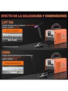 HITBOX Soldador de varilla 160A máquina soldadora Lift TIG MMA ARC 2 en 1 mini máquina soldadora portátil de 110V con Arc Force Hot Start Anti-Stick pantalla digital LCD y soldador inversor IGBT - como en la imagen - Ver 8